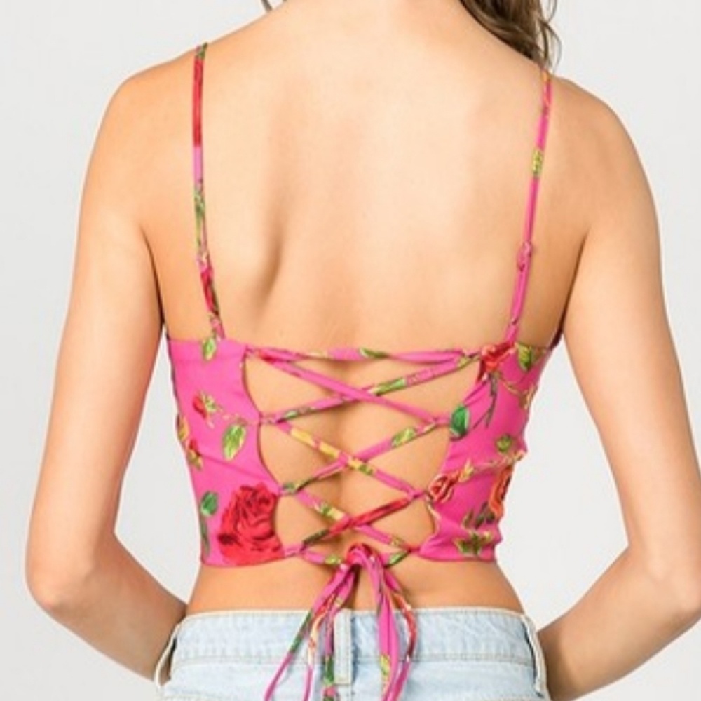 Pink Bustier Crop Top